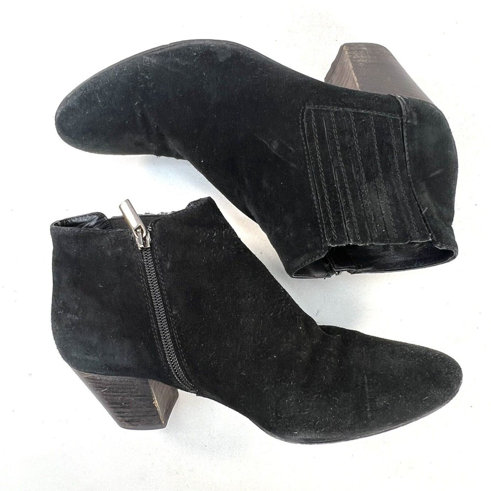 Aquatalia By Marvin K Boots Womens 9.5 Casual Zip Ankle Bootie Black Suede Heels - Picture 9 of 12